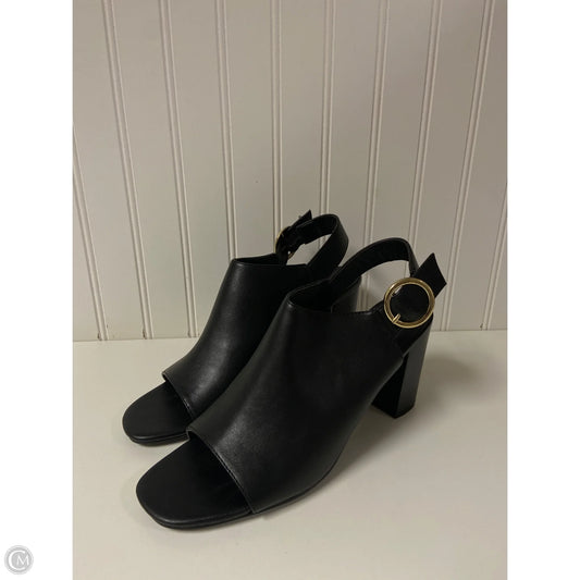 Sandals Heels Block By Clothes Mentor In Black, Size: 10