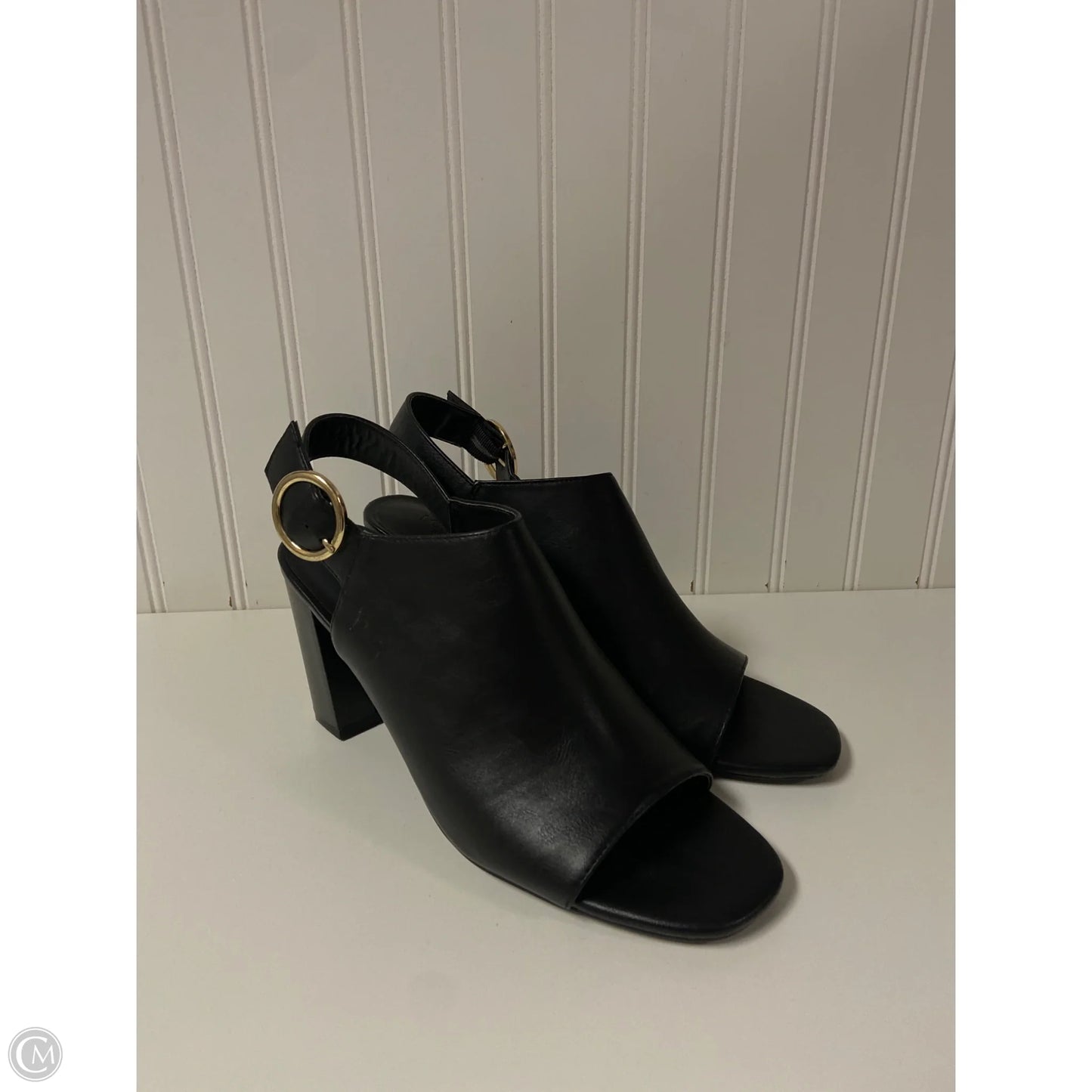 Sandals Heels Block By Clothes Mentor In Black, Size: 10