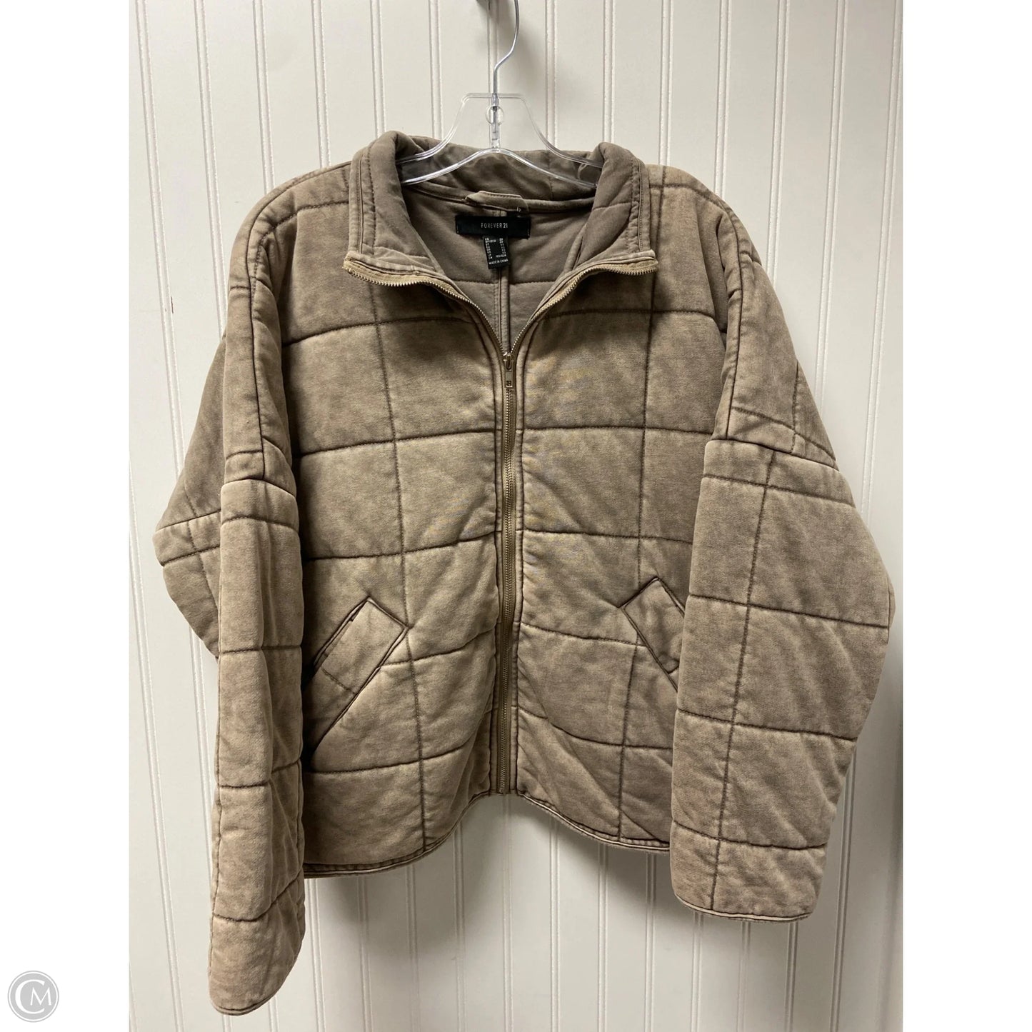 Jacket Puffer & Quilted By Forever 21 In Taupe, Size: Xsp