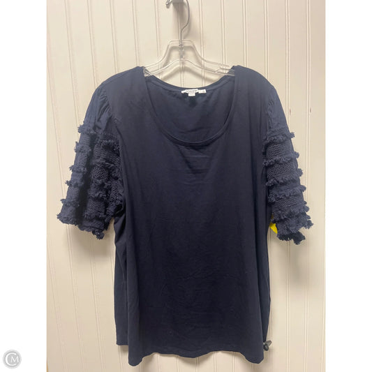 Top Short Sleeve By Chicos In Navy, Size: 2x