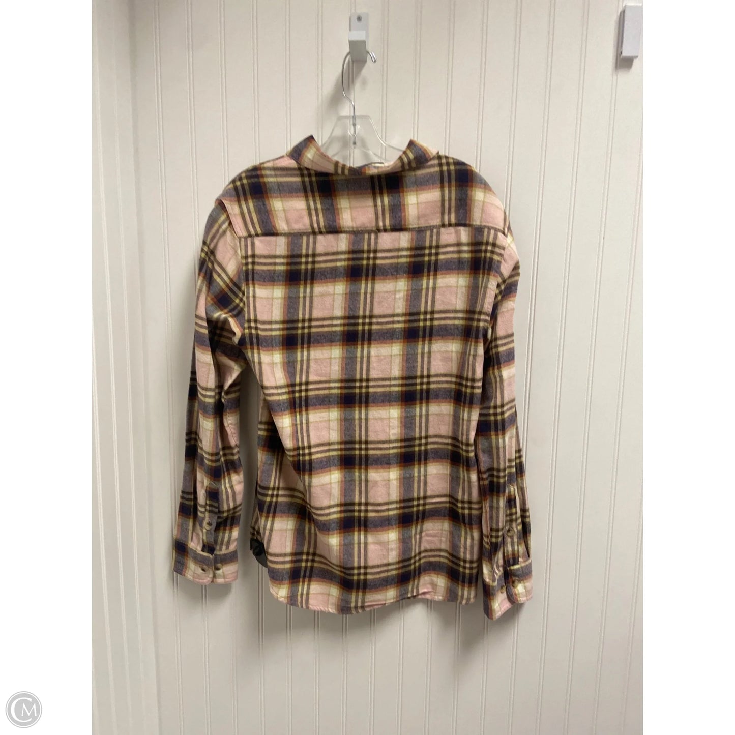 Top Long Sleeve By Clothes Mentor In Plaid Pattern, Size: S