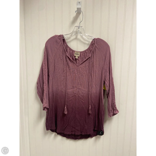 Top Long Sleeve By Como Vintage In Purple, Size: Xl