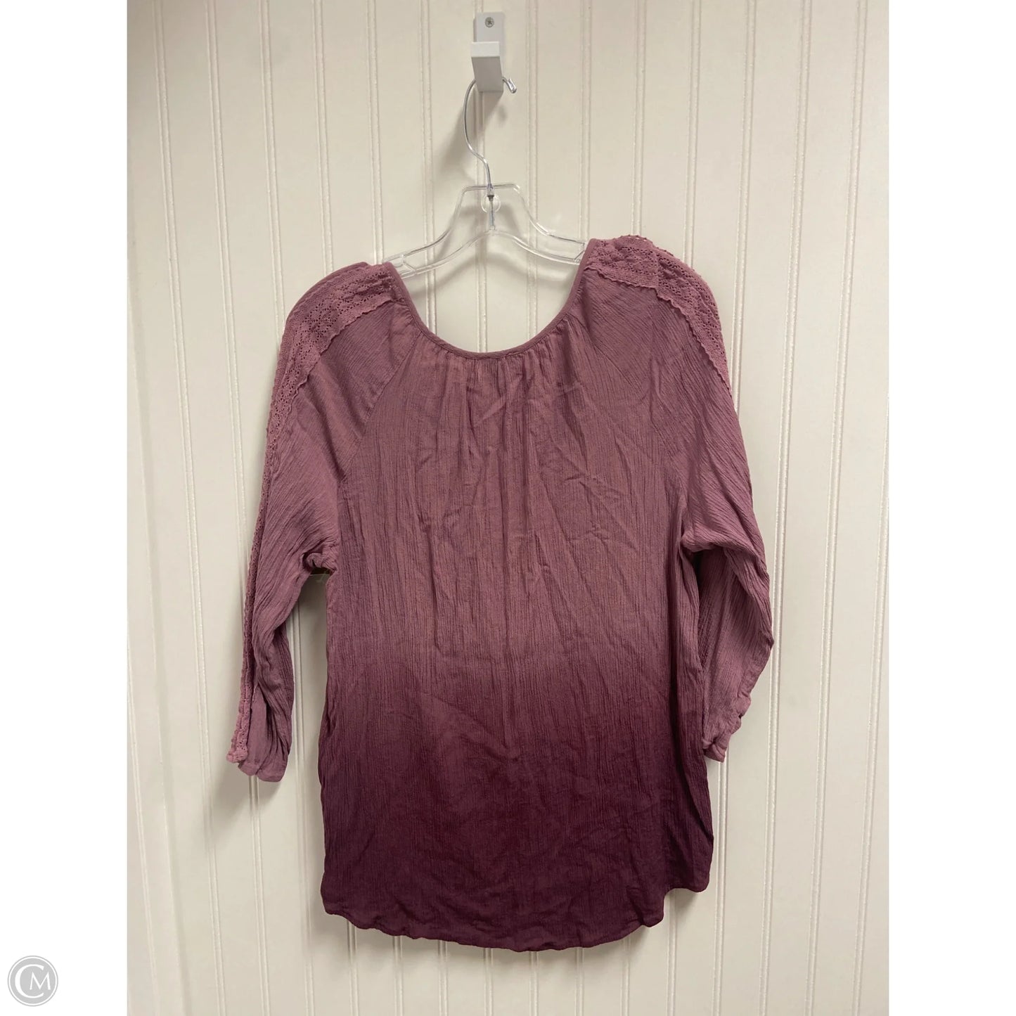 Top Long Sleeve By Como Vintage In Purple, Size: Xl