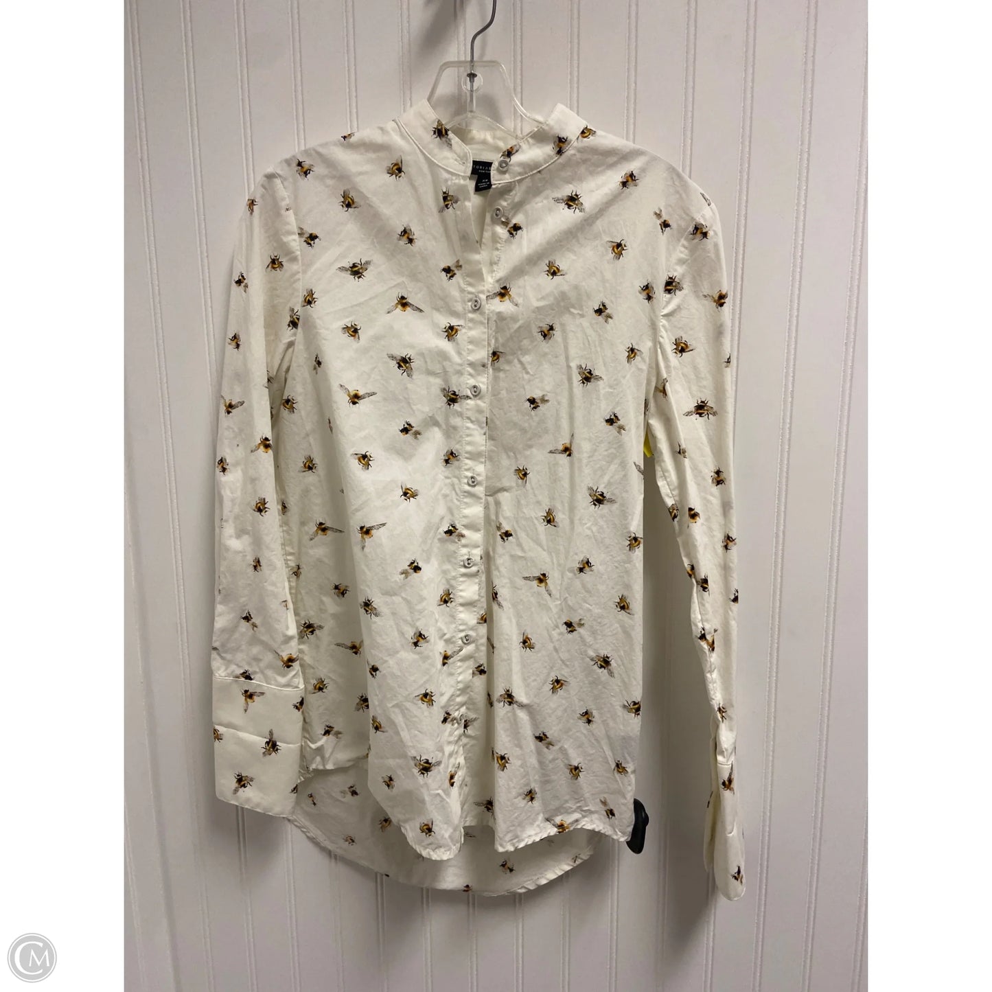 Top Long Sleeve By Clothes Mentor In White & Yellow, Size: Xs