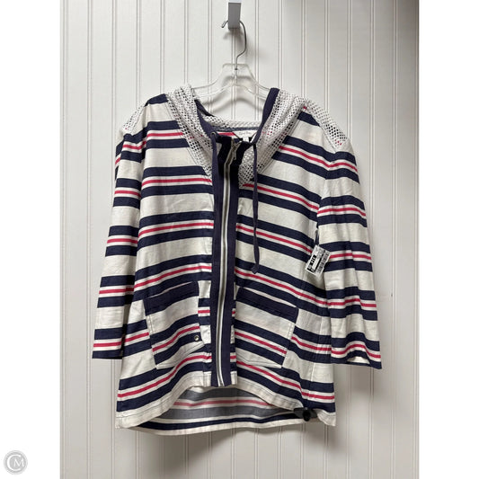 Jacket Shirt By Coral Bay In Striped Pattern, Size: L