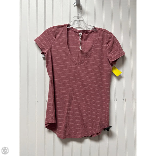 Athletic Top Short Sleeve By Lululemon In Red, Size: S
