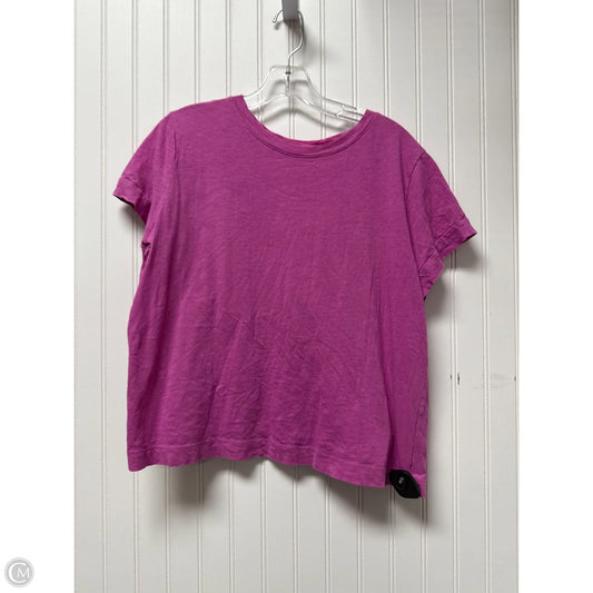 Top Short Sleeve Basic By Loft In Purple, Size: L