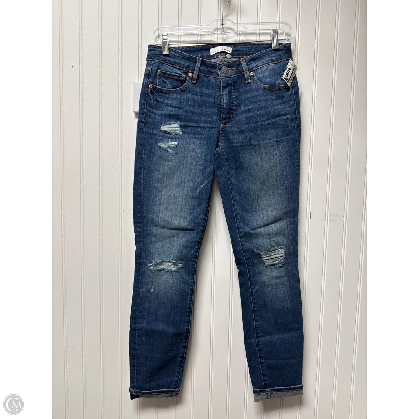 Jeans Skinny By Loft In Blue Denim, Size: 2