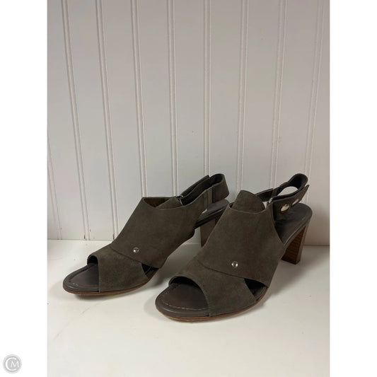 Sandals Heels Block By Clothes Mentor In Green, Size: 8.5