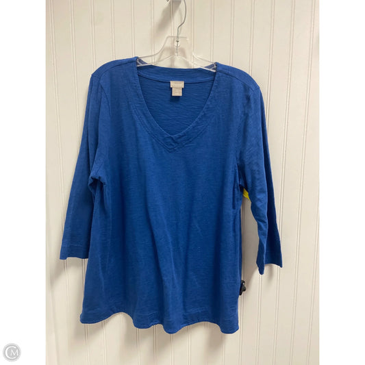 Top Long Sleeve Basic By Chicos In Blue, Size: L