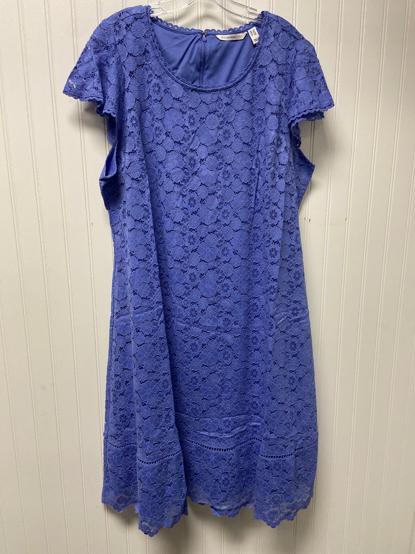 Dress Casual Midi By Isaac Mizrahi Live Qvc In Blue, Size: 2x