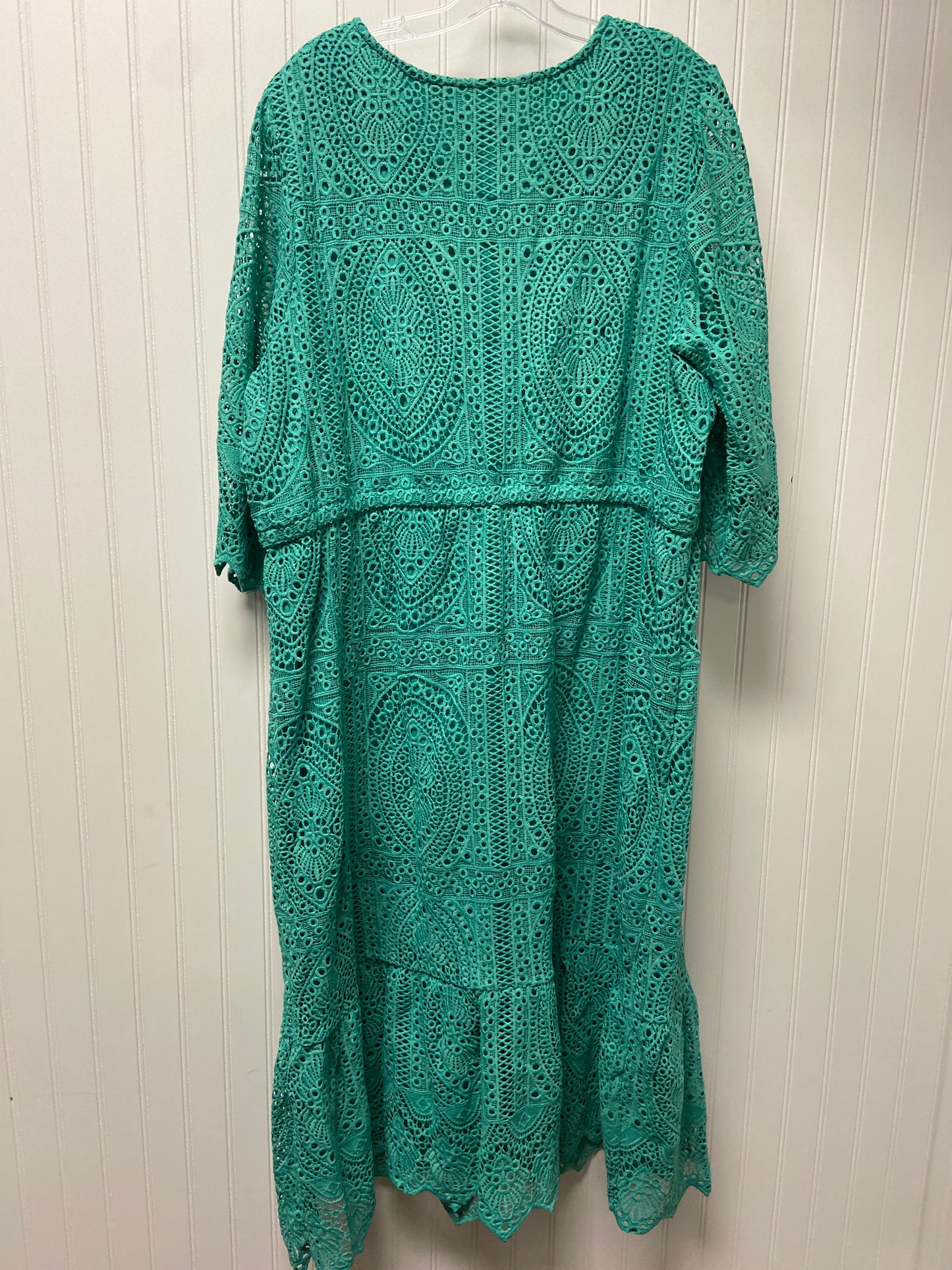 Dress Casual Midi By Clothes Mentor In Green, Size: 2x