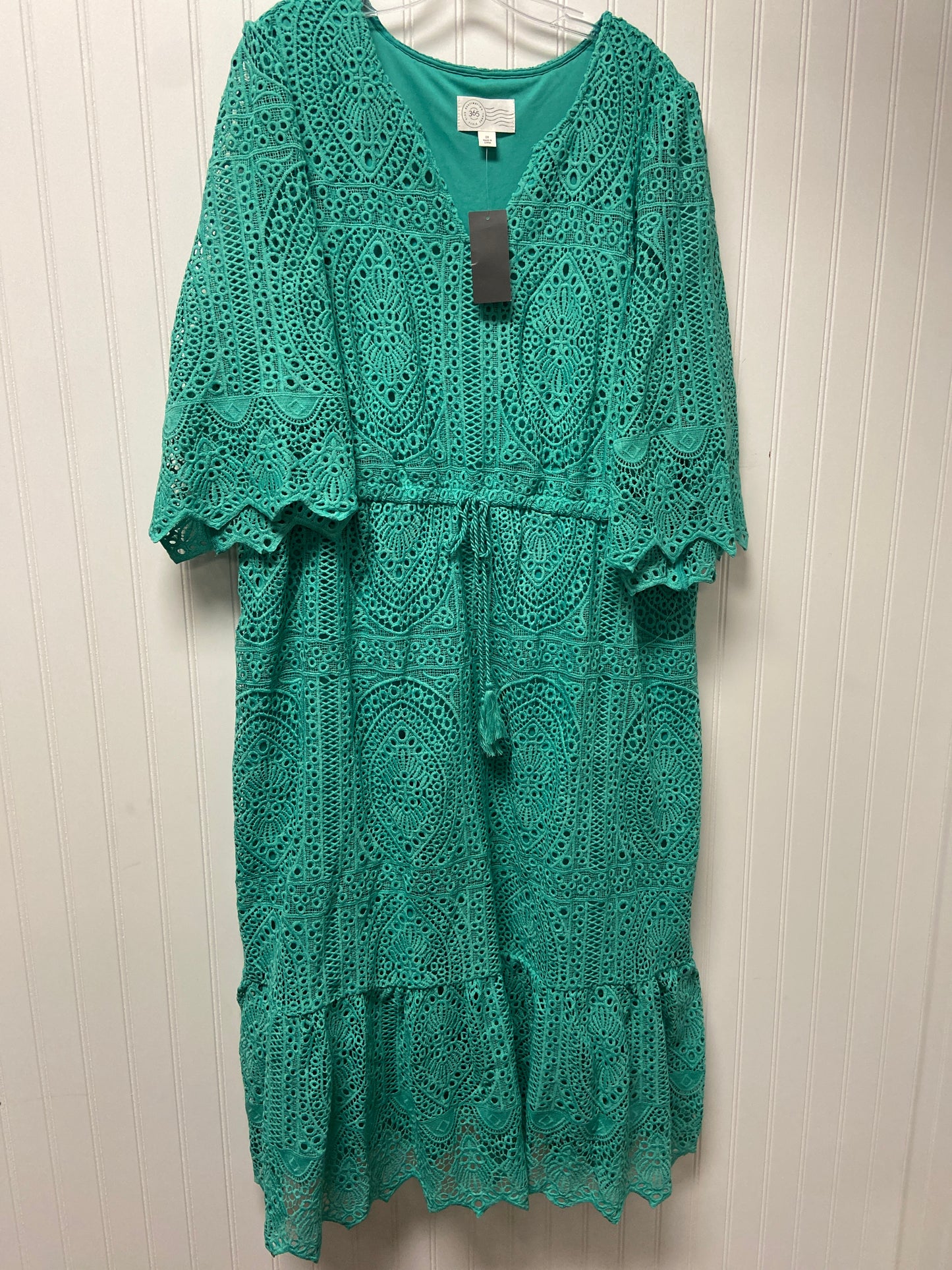 Dress Casual Midi By Clothes Mentor In Green, Size: 2x