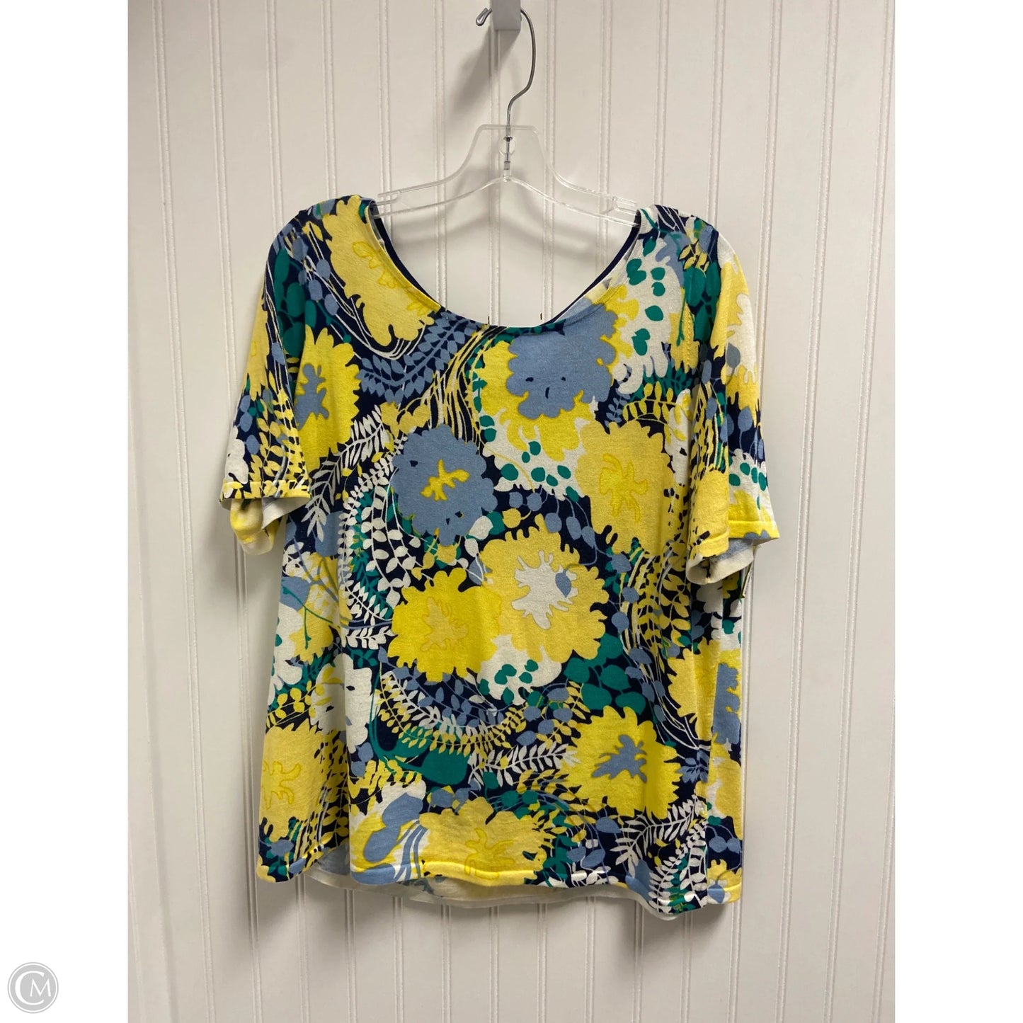 Top Short Sleeve By Talbots In Floral Print, Size: 2x