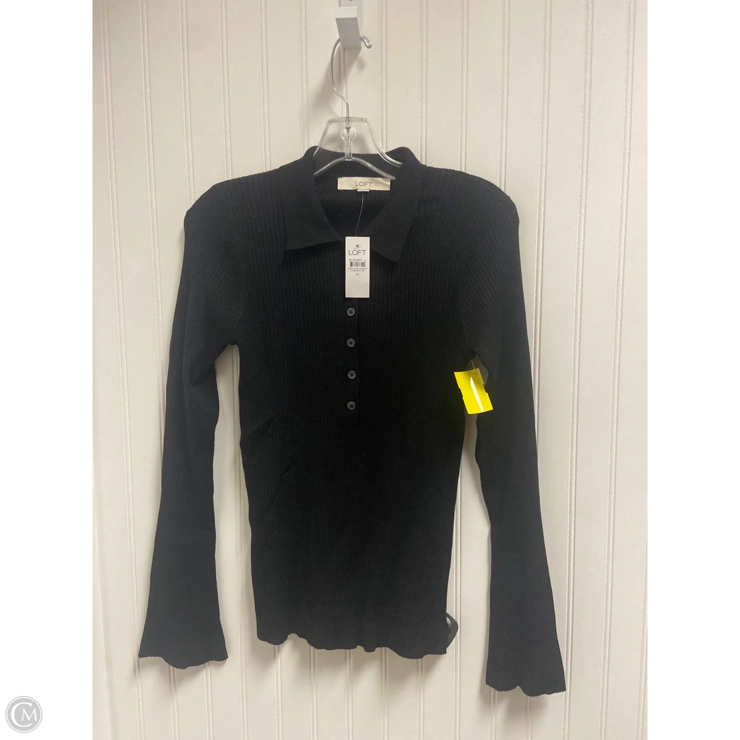 Top Long Sleeve By Loft In Black, Size: M