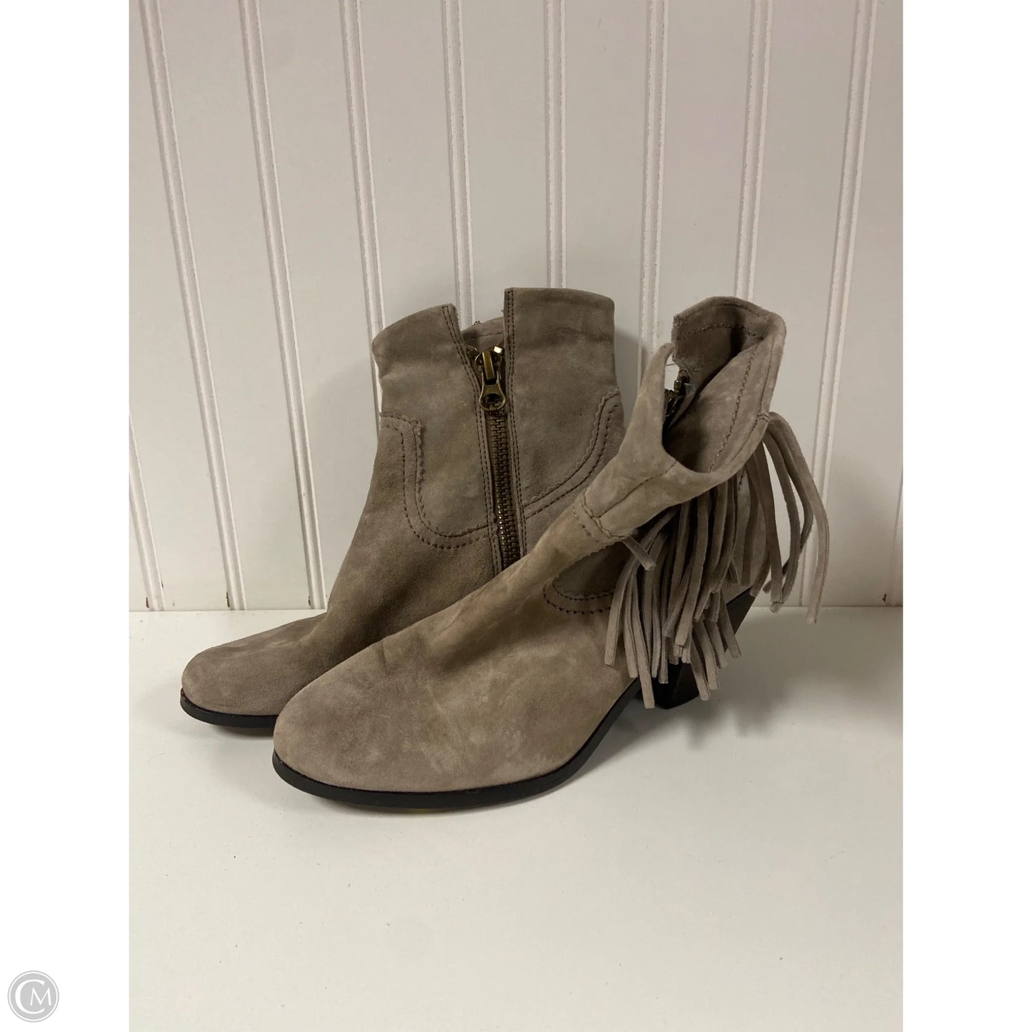 Boots Ankle Heels By Sam Edelman In Grey, Size: 7.5
