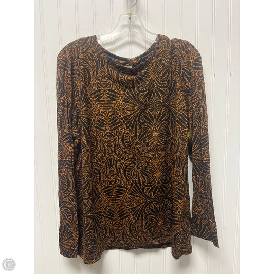 Top Long Sleeve By Chicos In Black & Brown, Size: L
