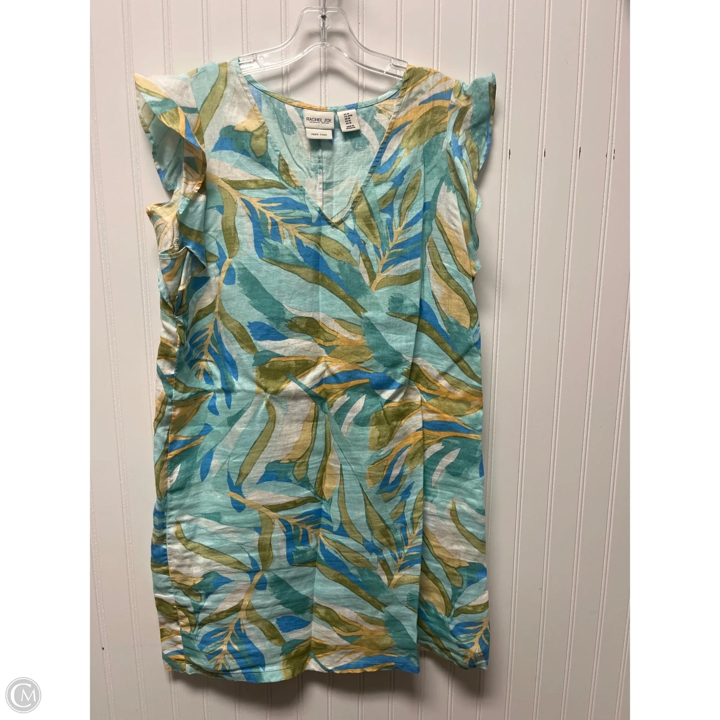 Dress Casual Short By Rachel Zoe In Green & Tan, Size: M