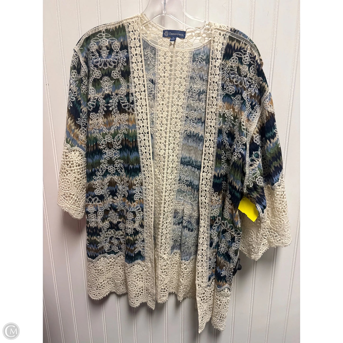 Shawl By Democracy In Cream & Green, Size: S