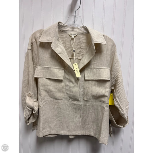 Top Long Sleeve By Max Studio In Tan, Size: S