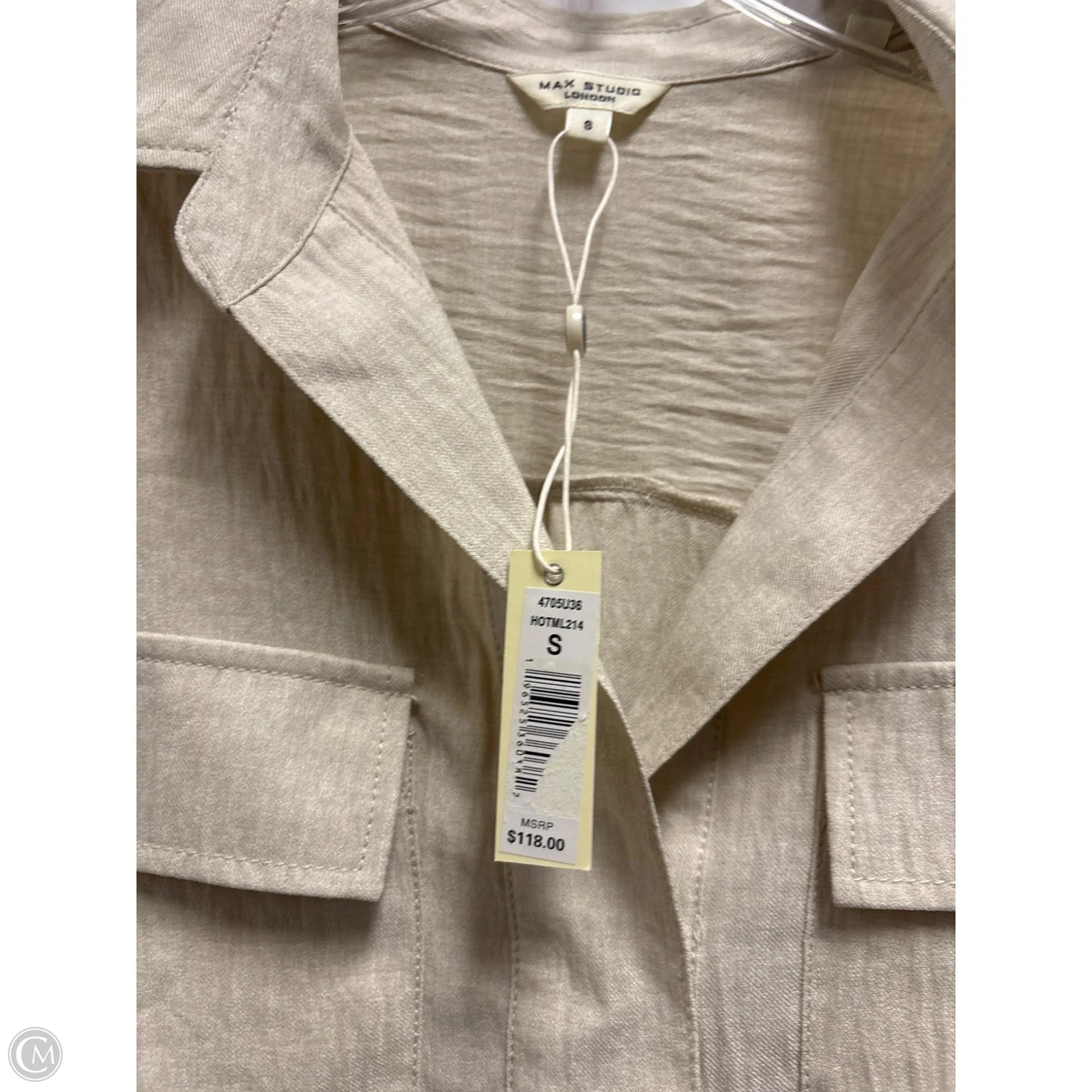 Top Long Sleeve By Max Studio In Tan, Size: S
