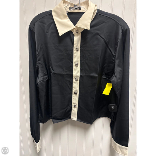 Top Long Sleeve By Express In Black & Cream, Size: S