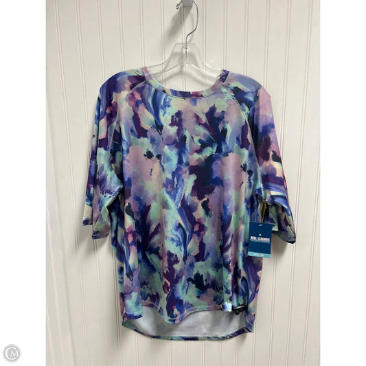 Athletic Top Short Sleeve By Reel Legends In Multi-colored, Size: 1x