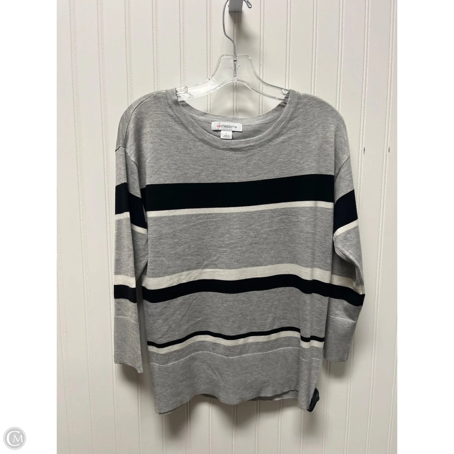 Top Long Sleeve By Liz Claiborne In Striped Pattern, Size: S