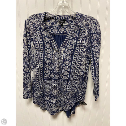 Top Long Sleeve By Lucky Brand In Blue & Grey, Size: M