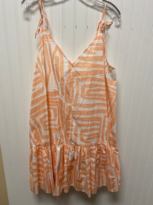 Dress Casual Short By Maeve In Orange & White, Size: 1x