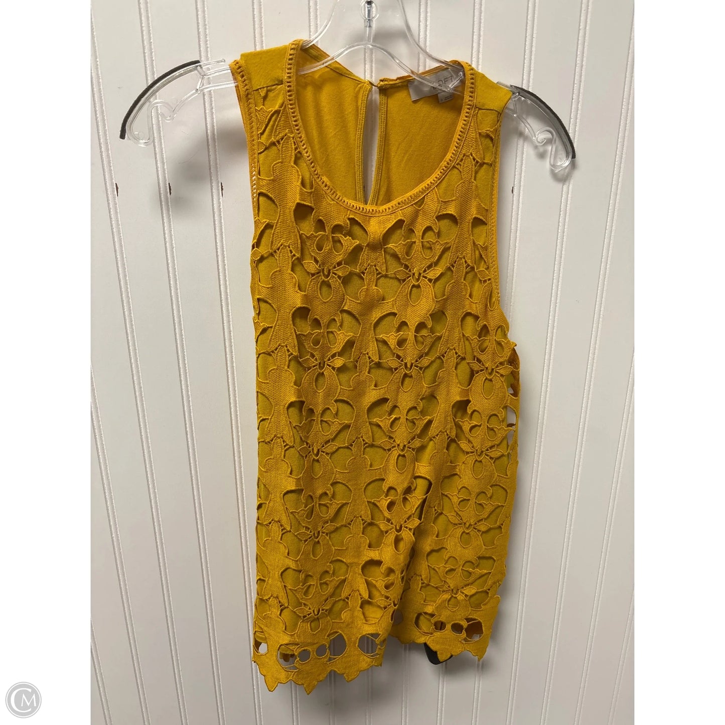 Top Sleeveless By Loft In Yellow, Size: S