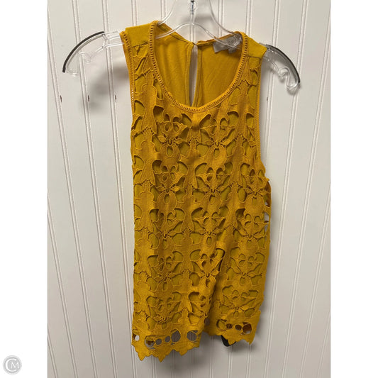 Top Sleeveless By Loft In Yellow, Size: S