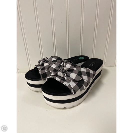 Sandals Heels Platform By Michael By Michael Kors In Black & White, Size: 5.5