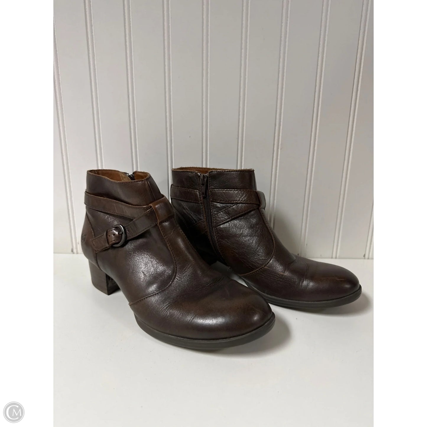 Boots Ankle Heels By Born In Brown, Size: 8