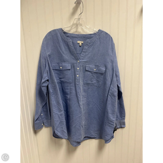 Top Long Sleeve By Talbots In Blue, Size: 2x