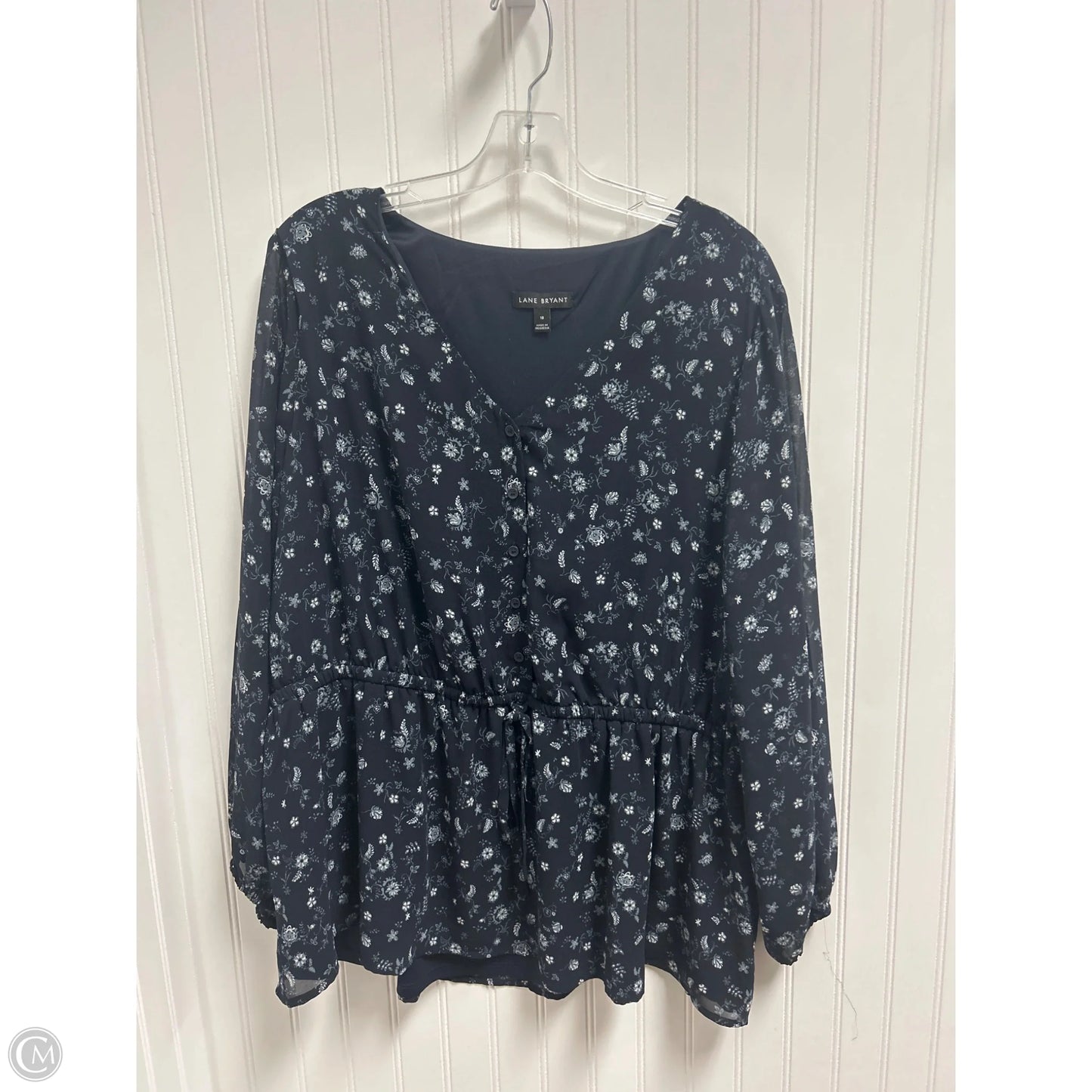 Top Long Sleeve By Lane Bryant In Navy, Size: 1x