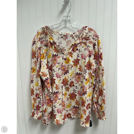 Top Long Sleeve By Talbots In Cream, Size: 2x