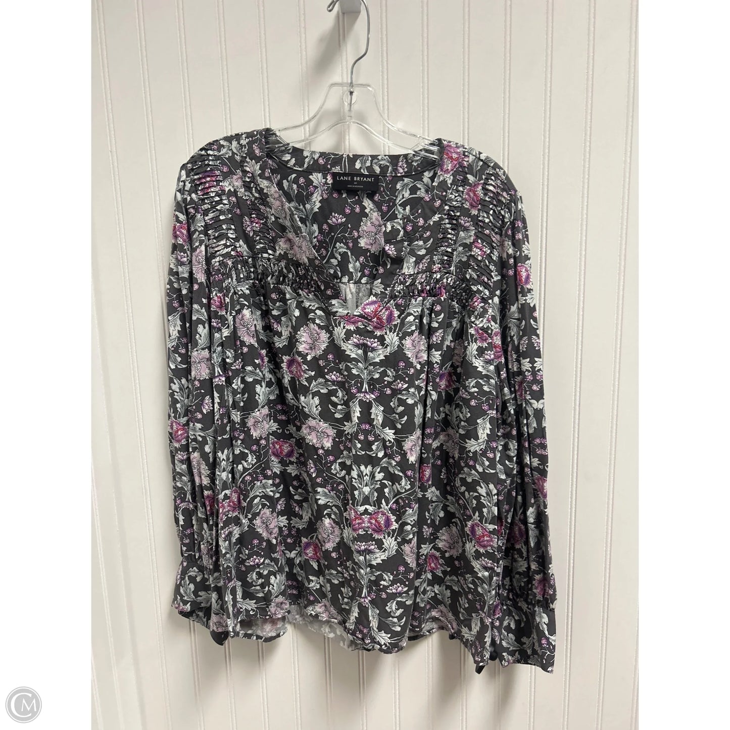 Top Long Sleeve By Lane Bryant In Grey, Size: 2x