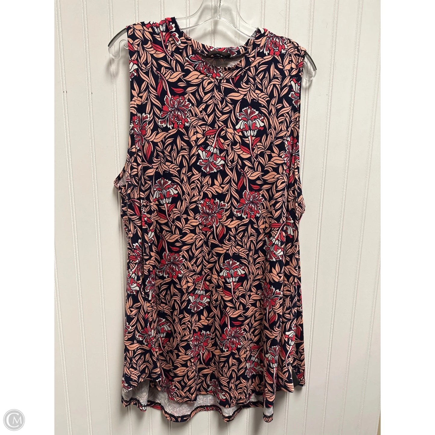 Top Sleeveless By Lane Bryant In Blue & Pink, Size: 3x