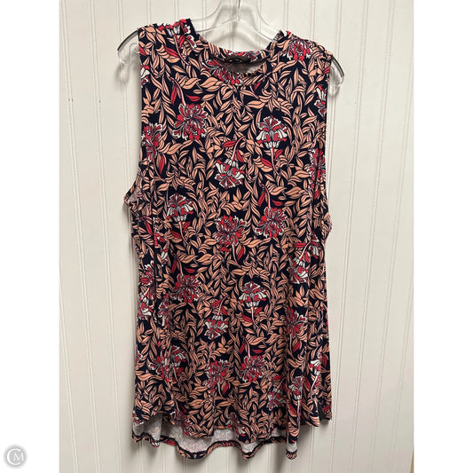 Top Sleeveless By Lane Bryant In Blue & Pink, Size: 3x
