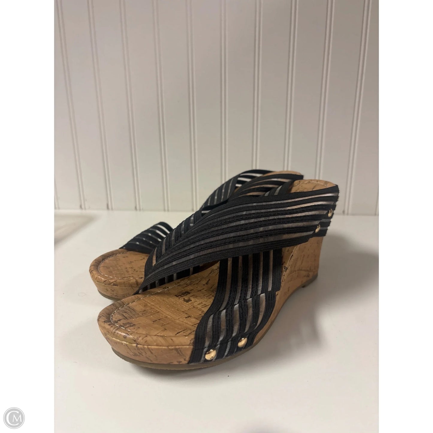 Sandals Heels Wedge By Canyon River Blues In Black, Size: 8.5