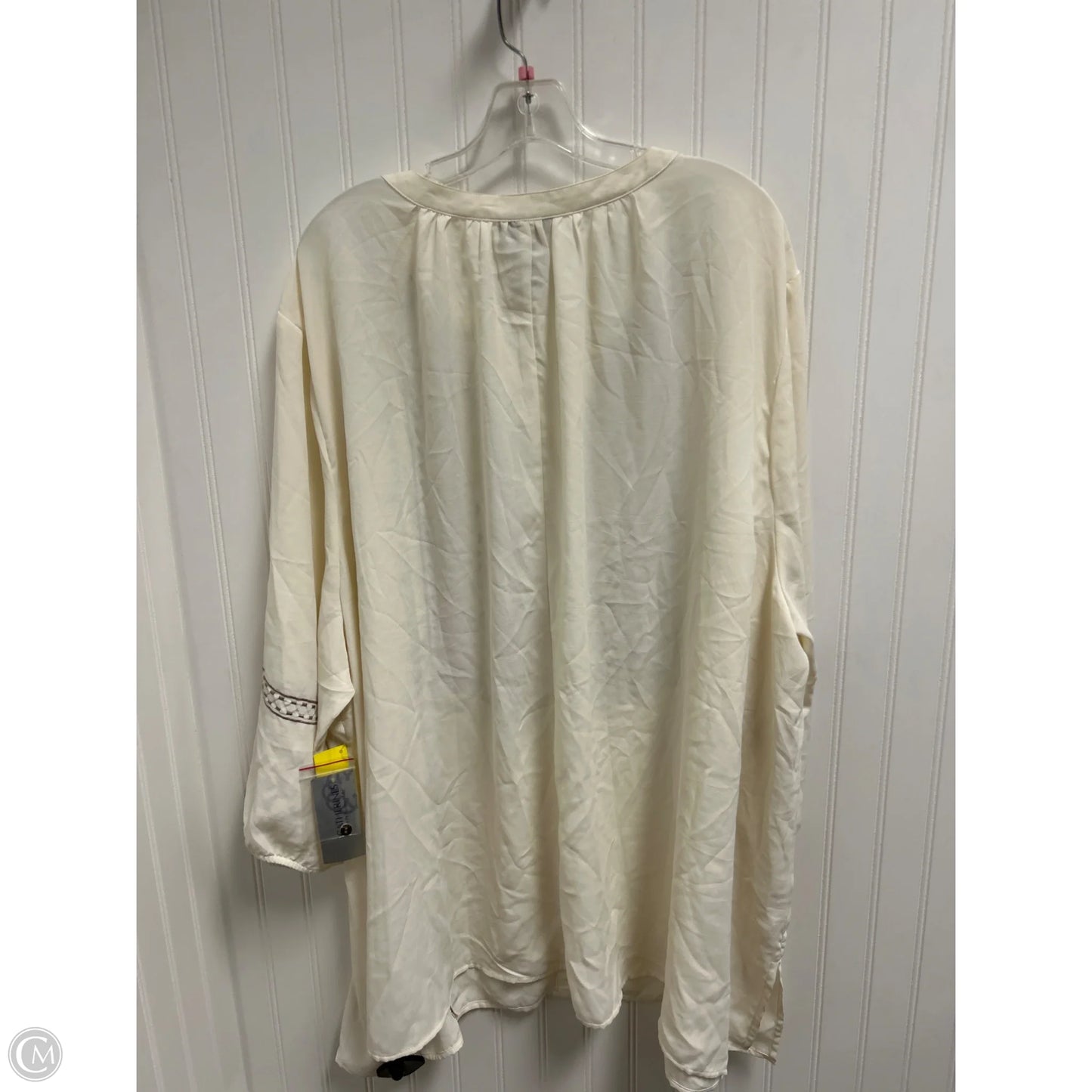 Sweater Cardigan By Catherines In Cream & Tan, Size: 4x