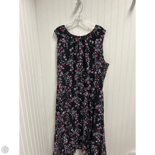 Dress Party Midi By Lane Bryant In Black & Pink, Size: 4x
