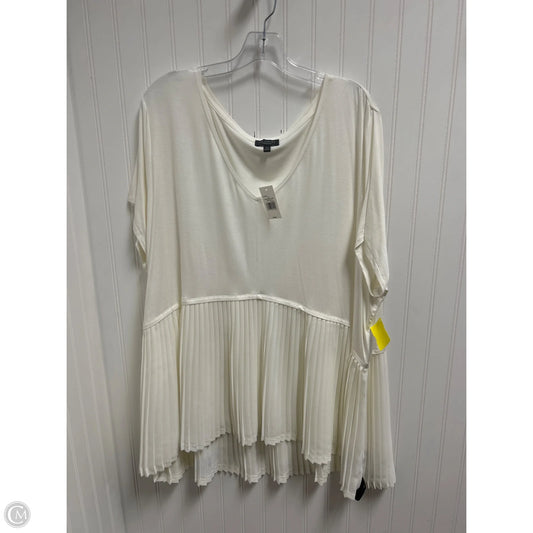 Top Short Sleeve By Clothes Mentor In White, Size: 3x