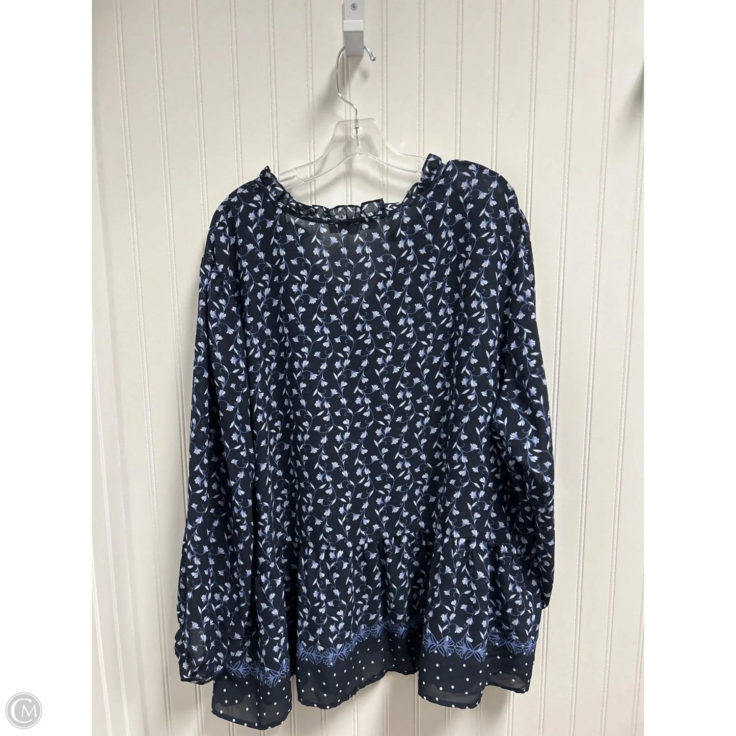 Top Long Sleeve By Loft In Blue, Size: 4x