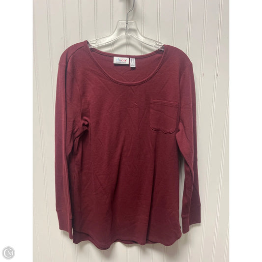 Top Long Sleeve Basic By D&co. In Red, Size: L