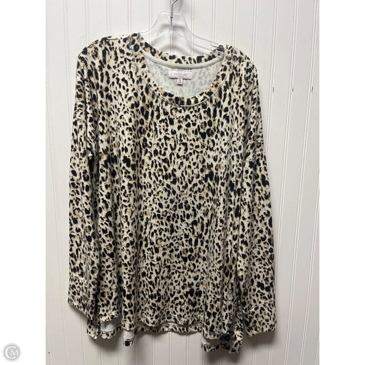 Top Long Sleeve By New Directions In Animal Print, Size: Xl