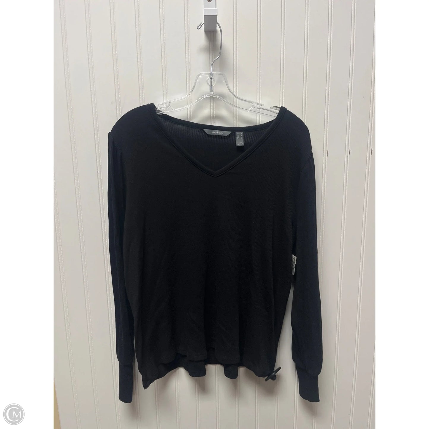 Top Long Sleeve Basic By Any Body In Black, Size: M