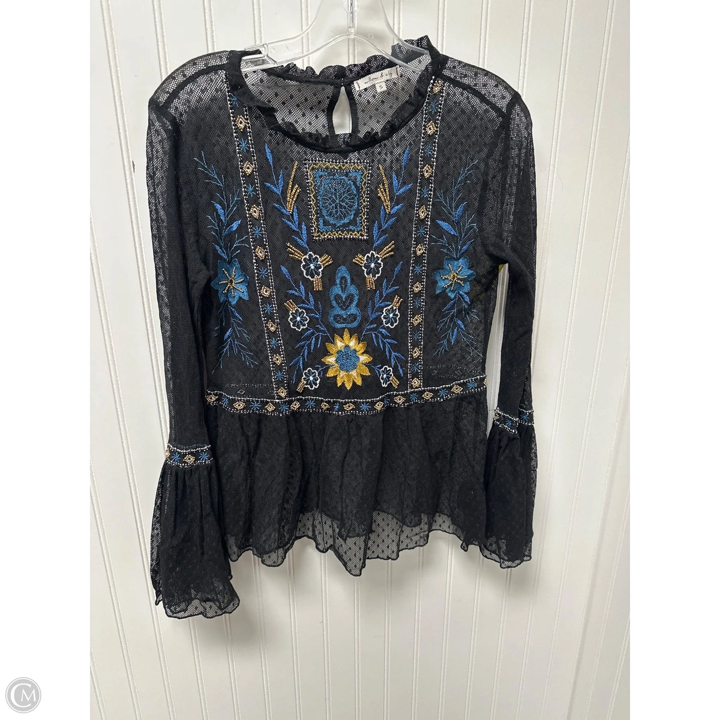 Top Long Sleeve By Willow & Clay In Black, Size: S