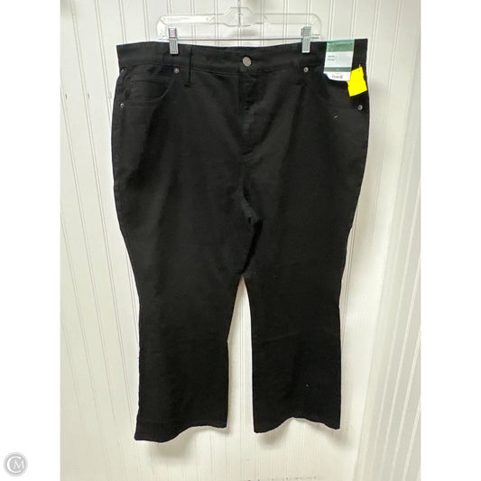Jeans Flared By Terra & Sky In Black Denim, Size: 22